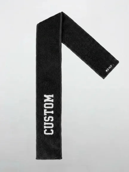 Custom streamer towels with printed team logo and number in bulk — factory-direct wholesale football towels manufacturer